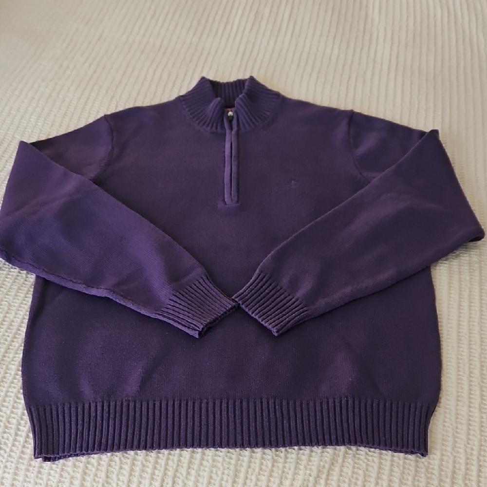 Izod Men's Half-zip Purple Sweater XL